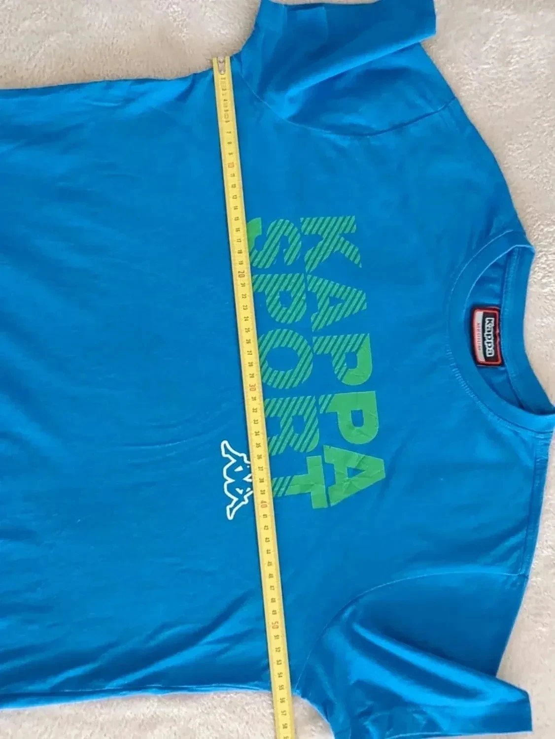 T-shirt Kappa Sport azul com estampa verde e logo branco tamanho M – photo 10